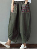 Women's Ethnic Style Patchwork Wide-leg Pants