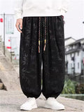 Plus Size Bamboo Jacquard Baggy Corduroy Pants for Men