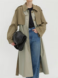 Fashion Single Breasted Mid-Length Trench Coat for Women