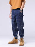 Men's Trendy Straight Leg Mid-rise Multi-pocket Jeans