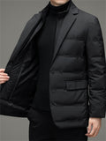 Men's Fashion Warm White Duck Down Blazer Coat for Winter