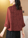 Women's Summer Ancient Style Embroidery Irregular Hem Shirt