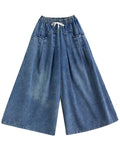 Blue Big Size Loose Wide Leg Jeans for Women