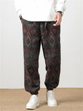 Men's Cozy Ethnic Style Jacquard Ankle-tied Pants