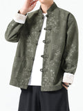 Men's Butterfly Bamboo Graphic Corduroy Stand Collar Jackets