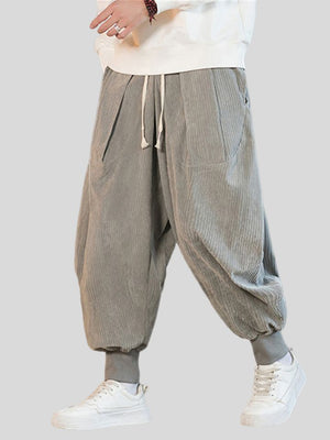 Men's Stylish Oversized Corduroy Ankle Tied Pants