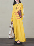 Fashionable Women's Simple Yellow Printed Dresses