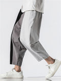 Men's Contrast Color Striped Fashion Cotton Linen Pants