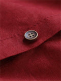 Women's Vintage Red Lapel Button Up Mid-Length Shirt Dress