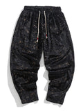 Men's Chinese Style Jacquard Winter Thickened Tapered Pants