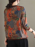 All-match Casual Leaf Letter Print Bottoming Shirt for Women