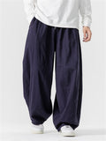 Men's Casual Plus Size Wide Leg Cotton Pants