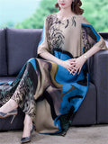 Summer Cozy Oversized Women Abstract Print Mid-Length Dress