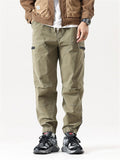 Male Zippered Pocket Comfort Drawstring Work Pants