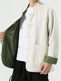 Men's Chinese Martial Arts Training Corduroy Reversible Jacket