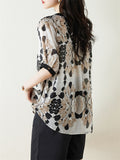 Classy Printed Beads Decoration Summer Shirts for Women