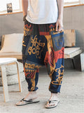 Ethnic Style Abstract Print Oversized Harem Pants for Men