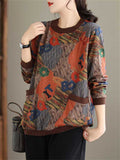 All-match Casual Leaf Letter Print Bottoming Shirt for Women