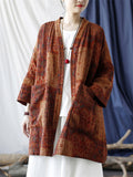 Female Oversized Ethnic Style Printed Mid-Length Jackets