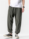 Men's Trendy Simple Pure Color Drawstring Pants