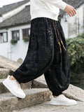 Plus Size Bamboo Jacquard Baggy Corduroy Pants for Men