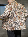 Men's Vintage Stand-up Collar Tiger Print Jackets