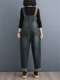 Women's Relaxed Popular Color Matching Denim Jumpsuits