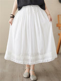 Female Simple Thin Lace Double Layered Lined Skirt