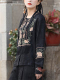 Women's Flower Embroidery Ethnic Style Tassel Shirts