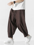 Men's Comfortable Linen Loose Solid Color Casual Pants