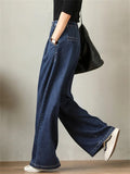 Women's Fashionable High Waisted Wide Leg Jeans