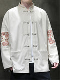 Male Textured Ethnic Style Embroidered Jackets