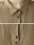 Female Chic Turn-down Collar Button Up Shirt with Pockets