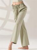 Simple High Waist Straight-Leg Casual Pants for Women