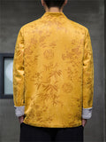 Men's Tang Suit Jacket with Plum Blossom Bamboo Leaf Print