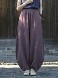 Women's Original Design Zen Style Oversized Ramie Linen Lantern Pants