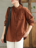 Women's Temperament Sweet Solid Color Shirts