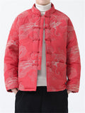 Casual Dragon Embroidered Padded Outerwear for Male