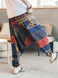 Ethnic Style Abstract Print Oversized Harem Pants for Men