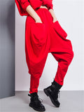 Hip-Hop Front Pocket Loose Harem Pants for Women