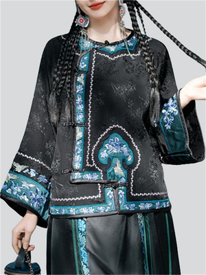 Ladies Jacquard Embroidery Chinese Style Jackets