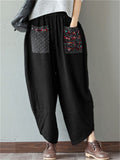 Women's Ethnic Style Patchwork Wide-leg Pants