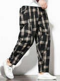 Men's Vintage Casual Wide Leg Plaid Pants