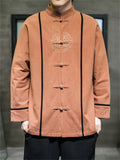 Men's Trendy Embroidered Button Closure Jacket