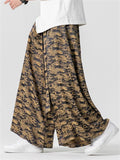 Men's Summer Lace Up Loose Staight-Leg Hakama Pants