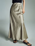 Skin-Friendly Silky Luxury A-line Skirt for Lady