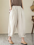 Plain Linen Extra Loose Pants for Women