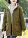 Middle-aged and Elderly Women's Cosy Faux Lamb Wool Coats