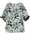 Leisure Half Sleeve Loose Chrysanthemum Shirt for Women