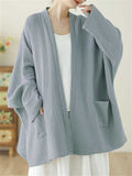 Women's Zen Style Mid Length Open Front Linen Jackets